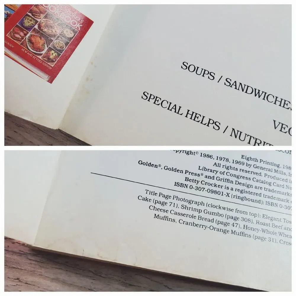 Betty Crocker’s Cookbook 1989 8th Printing Red Soft Glossy Cover Golden Paperbac